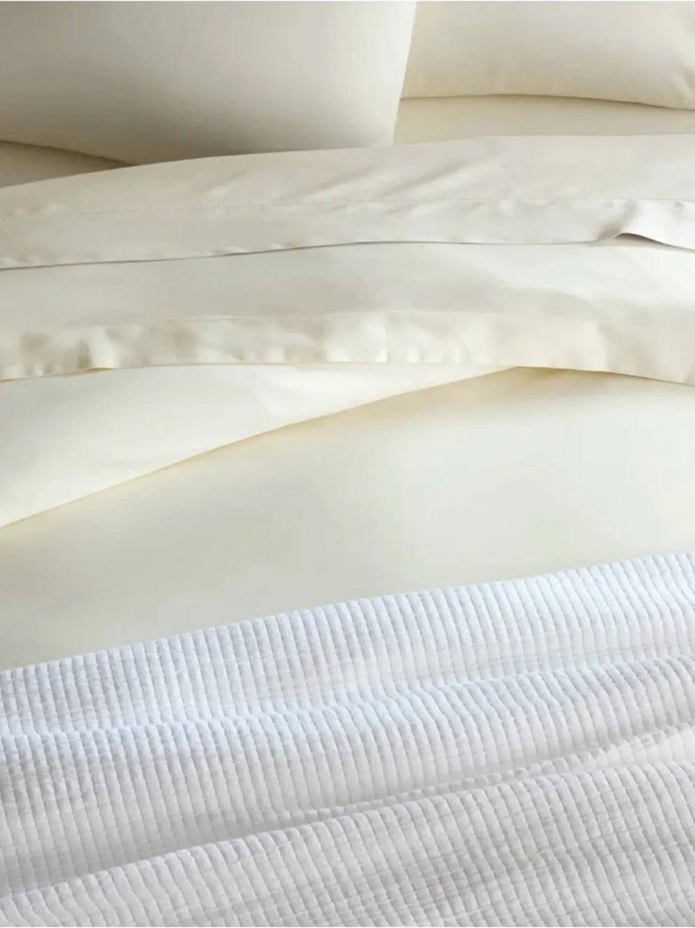 NWT Quince 700 TC Giza Cotton Sateen King Duvet Cover in Ivory